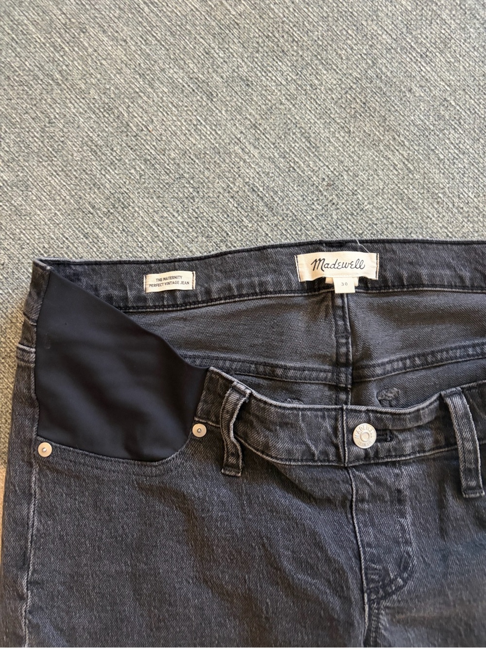 Madewell Dark Gray High-Rise Maternity Jeans